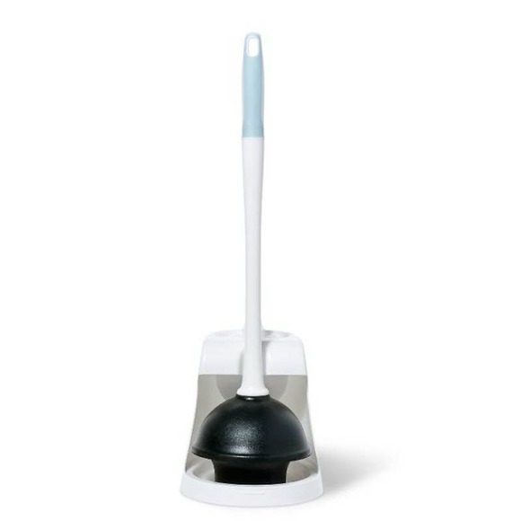 Smartly Toilet Brush & Plunger Combo Set with Holder, White + Free Shipping - Picture 2 of 4